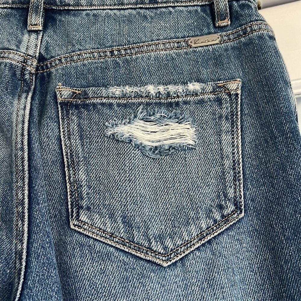 Kancan Buckle Jeans/ Ultra Highrise Taper/ Distressed Denim - Picture 4 of 6